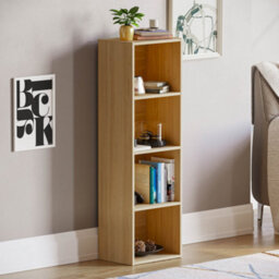 Lassic Vida Designs Oxford Oak 4 Tier Cube Bookcase Freestanding Shelving Unit (H)1060mm (W)320mm (D)240mm