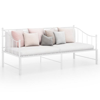 Berkfield Pull-Out Sofa Bed Frame White Metal 90X200 Cm - image 1