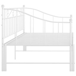 Berkfield Pull-Out Sofa Bed Frame White Metal 90X200 Cm - thumbnail 8