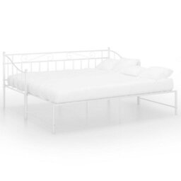 Berkfield Pull-Out Sofa Bed Frame White Metal 90X200 Cm - thumbnail 2