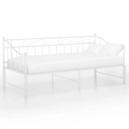 Berkfield Pull-Out Sofa Bed Frame White Metal 90X200 Cm - thumbnail 3