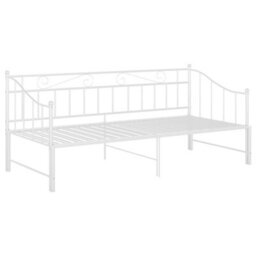 Berkfield Pull-Out Sofa Bed Frame White Metal 90X200 Cm - thumbnail 6