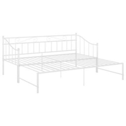 Berkfield Pull-Out Sofa Bed Frame White Metal 90X200 Cm - thumbnail 4