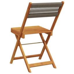 Berkfield Folding Garden Chairs 4 Pcs Grey Solid Wood Acacia - thumbnail 6