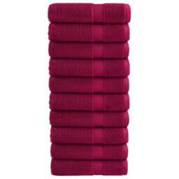 Berkfield Premium Bath Towels Solund 10Pcs Bordeaux 100X150Cm 600Gsm - thumbnail 1