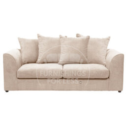 Furnishings For Less UK Casper Soft Chenille Fabric Fabric 3 Seater Sofa Beige - Scatter Back - thumbnail 1