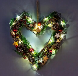 Shatchi 35Cm B/o Led Twig Hanging Heart Red/brown - thumbnail 3