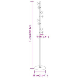 Vidaxl Coat Stand White 176 Cm Powder-Coated Iron - thumbnail 8