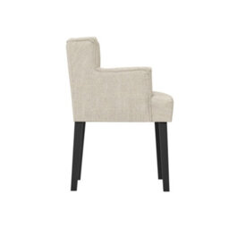 LPD Shay Stone Winged Armed Dining Chair With Anthracite Linen Fabric (1 Per Pack) - thumbnail 3
