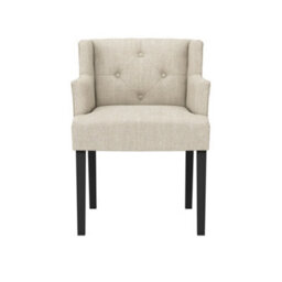 LPD Shay Stone Winged Armed Dining Chair With Anthracite Linen Fabric (1 Per Pack) - thumbnail 1