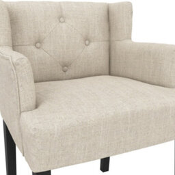 LPD Shay Stone Winged Armed Dining Chair With Anthracite Linen Fabric (1 Per Pack) - thumbnail 5