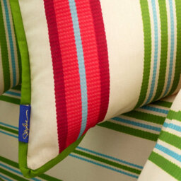 Sophie Robinson Sophie Stripe 100% Cotton Reversible Standard Pillow Case With Envelope Closure Green - thumbnail 4