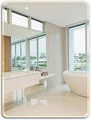 Biznest Frameless Wall Mirror 30X45Cm Rectangle Round Corner Mounted Modern Home Decor For Bathroom Bedroom Living Room