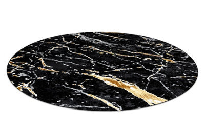 RugsX Carpet Allure 1963 Circle Marble - Structural, Stylish, Glamour Black Gold Circle 200 Cm - image 1