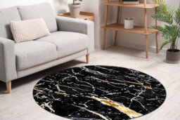 RugsX Carpet Allure 1963 Circle Marble - Structural, Stylish, Glamour Black Gold Circle 200 Cm - thumbnail 5
