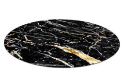 RugsX Carpet Allure 1963 Circle Marble - Structural, Stylish, Glamour Black Gold Circle 200 Cm - thumbnail 1