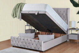 UKBEDFURNITURE Edwina Plush Silver End Opening Divan Ottoman Bed With 54 Inch Headboard - thumbnail 2