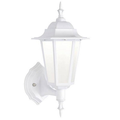 Luminosa Lighting Luminosa Evesham Integrated Led 1 Light Outdoor Wall Lantern Matt White Textured, Frosted Ip44 - image 1