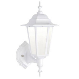 Luminosa Lighting Luminosa Evesham Integrated Led 1 Light Outdoor Wall Lantern Matt White Textured, Frosted Ip44 - thumbnail 1