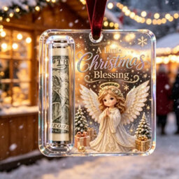 Amorly 3 Pack Christmas Acrylic Cash Holder Ornament Money Holder Hanging Decoration For Christmas Tree Gift - thumbnail 5