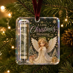 Amorly 3 Pack Christmas Acrylic Cash Holder Ornament Money Holder Hanging Decoration For Christmas Tree Gift - thumbnail 1