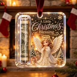 Amorly 3 Pack Christmas Acrylic Cash Holder Ornament Money Holder Hanging Decoration For Christmas Tree Gift - thumbnail 7