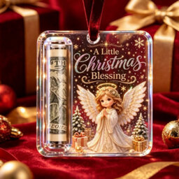 Amorly 3 Pack Christmas Acrylic Cash Holder Ornament Money Holder Hanging Decoration For Christmas Tree Gift - thumbnail 6