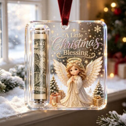 Amorly 3 Pack Christmas Acrylic Cash Holder Ornament Money Holder Hanging Decoration For Christmas Tree Gift - thumbnail 3