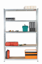 Rhino Racking 2 Bays - 180 X 120 X 45Cm - Galvanised - 5 Tier Boltless Heavy Duty Garage Shelving Unit - 1000Kg Load Weight - thumbnail 4