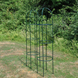 Selections Set Of 2 Green Metal Garden Obelisks - thumbnail 3