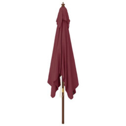 Berkfield Garden Parasol With Wooden Pole Bordeaux Red 300X300X273 Cm - thumbnail 4