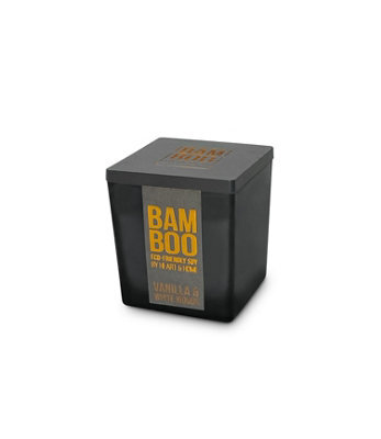 Heart and Home Bamboo Vanilla & White Woods Small Soy Candle  - 20 Hours Burn - Crackling Wick - image 1