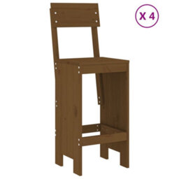 Berkfield 5 Piece Garden Bar Set Honey Brown Solid Wood Pine - thumbnail 3