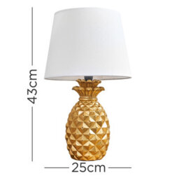 Valuelights Pair Of Contemporary Pineapple Design Gold Effect Table Lamps With White Shades - thumbnail 6