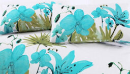 Kampala Hill Nightzone Lily Teal Duvet Cover Set King Bedding Set With Pillowcases - thumbnail 2