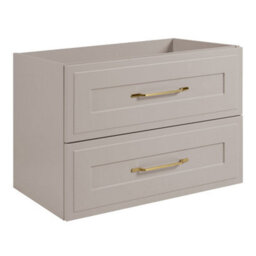 Heze Furniture Classic Bathroom 2 Drawer Wall Cabinet Vanity Unit 80Cm With Worktop - Cashmere - thumbnail 4