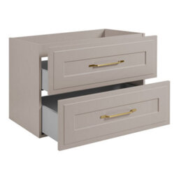 Heze Furniture Classic Bathroom 2 Drawer Wall Cabinet Vanity Unit 80Cm With Worktop - Cashmere - thumbnail 2