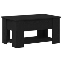 Berkfield Black Oak Coffee Table 79X49X41 Cm Made Of Engineered Wood - thumbnail 8