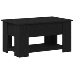 Berkfield Black Oak Coffee Table 79X49X41 Cm Made Of Engineered Wood - thumbnail 2