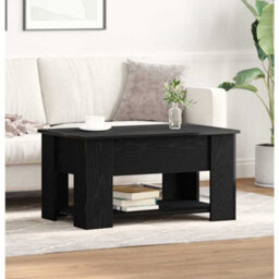 Berkfield Black Oak Coffee Table 79X49X41 Cm Made Of Engineered Wood - thumbnail 4