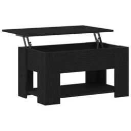 Berkfield Black Oak Coffee Table 79X49X41 Cm Made Of Engineered Wood - thumbnail 5