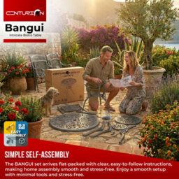 Centurion Supports Bangui Garden And Patio Cast Aluminium Bistro Table Grey - thumbnail 7
