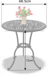 Centurion Supports Bangui Garden And Patio Cast Aluminium Bistro Table Grey - thumbnail 3