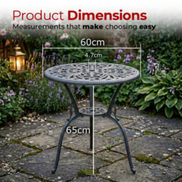 Centurion Supports Bangui Garden And Patio Cast Aluminium Bistro Table Grey - thumbnail 8
