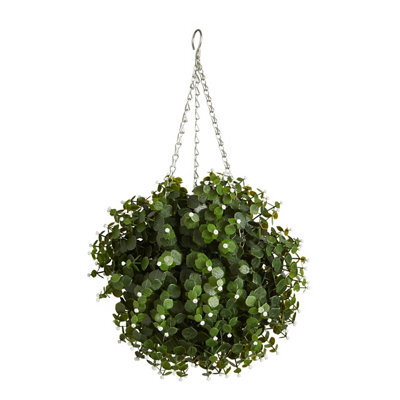 Smart Garden White Flower Artificial Topiary Ball - image 1