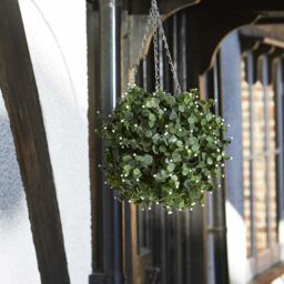 Smart Garden White Flower Artificial Topiary Ball - thumbnail 2