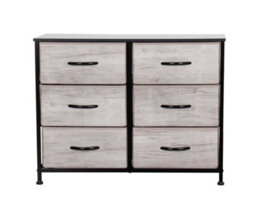 Requena Chest Of Drawers, 6 Drawers With Wood Top And Large Storage Space, Easy To Install Room Organizer Cd-5826-Grey-Black - thumbnail 6