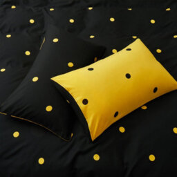 Aspire Homeware Printed Microfiber Duvet Cover Set, Black & Yellow Dotted Reversible, Double, (L)200Cm X (W)200Cm - thumbnail 4