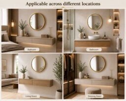 Spot On Dealz Round Gold Framed Wall Mirror Modern Decorative Circle Mirror 40Cm - thumbnail 2
