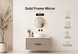 Spot On Dealz Round Gold Framed Wall Mirror Modern Decorative Circle Mirror 40Cm - thumbnail 3